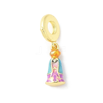 Brass Enamel Virgin European Dangle Charms KK-Z101-03G-02-1
