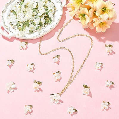 60Pcs 6 Styles Imitated Pearl Acrylic & Resin Pendants PALLOY-YW00195-1