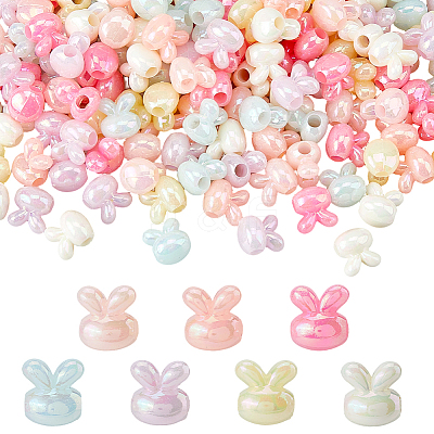 150Pcs Opaque Acrylic European Beads OACR-DC0001-64-1