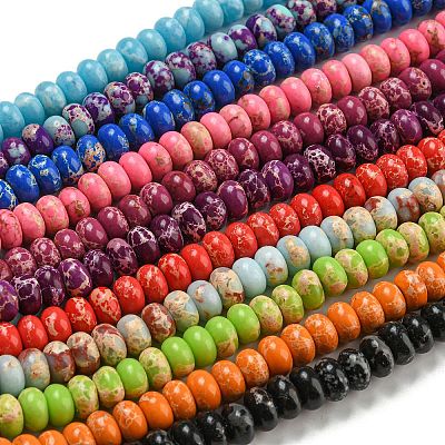 Synthetic Mixed Gemstone Beads Strands G-D077-E01-01-1