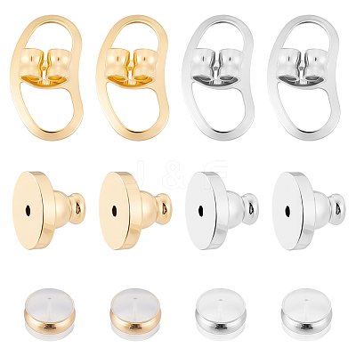 24Pcs 6 Styles Silicone Ear Nuts SIL-BBC0001-05-1