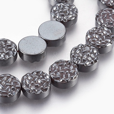 Electroplated Non-magnetic Synthetic Hematite Beads Strands G-E498-21A-05-1