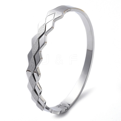 304 Stainless Steel Hinged Bangles for Women BJEW-A011-15P-1
