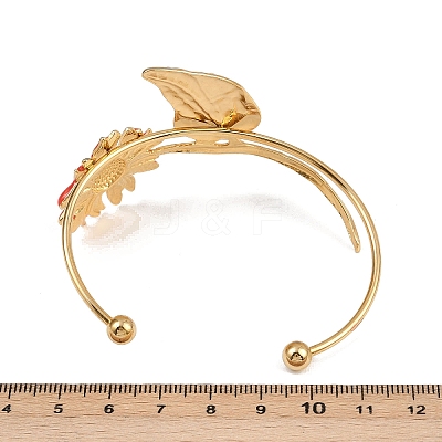304 Stainless Steel Enamel Cuff Bangles for Women LS-BJEW-A049-02B-G-1