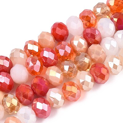 Electroplate Glass Beads Strands EGLA-N022-02A-A01-1