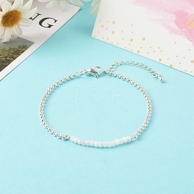 Natural Rainbow Moonstone Beaded Bracelets BJEW-JB06384-06-1