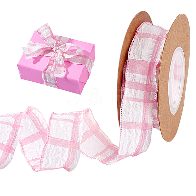Polyester Tartan Ribbons SRIB-WH0011-348A-1