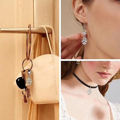 60Pcs 15 Colors Acrylic Pendants PALLOY-CJ00097-1
