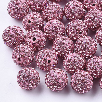 Handmade Polymer Clay Rhinestone Beads RB-S250-12mm-A1-1