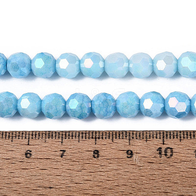 Anti-Tarnish Electroplate Glass Beads Strands EGLA-ZX010-8mm-15-1