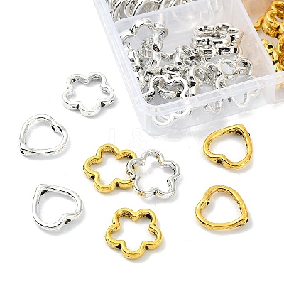 80Pcs Tibetan Style Alloy Bead Frame TIBE-YW0001-78-1