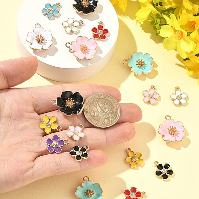24Pcs 12 Colors Alloy Enamel Pendants FIND-YW0012-10-NR-1