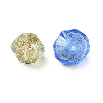 Handmade Gold Sand Lampwork Beads LAMP-F047-05-1
