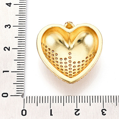 Brass Micro Pave Clear Cubic Zirconia Pendants KK-N268-52G-1