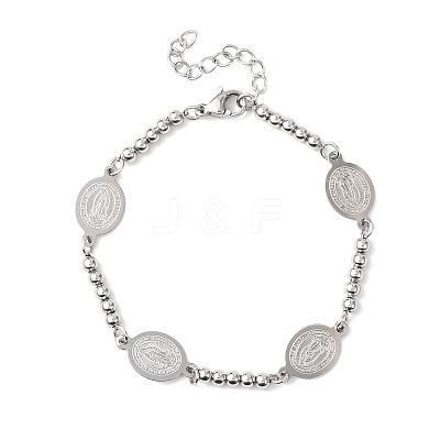 Religion 304 Stainless Steel Link Bracelets BJEW-F524-04B-P-1