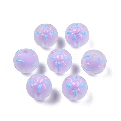 Frosted Acrylic Enamel Beads FACR-G005-02A-1