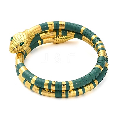 Snake Alloy Bangles for Women BJEW-Z135-01G-02-1