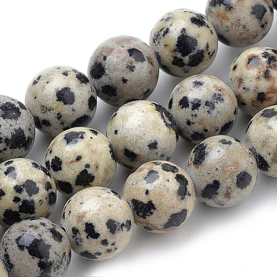 Natural Dalmatian Jasper Beads Strands G-S259-24-6mm-1