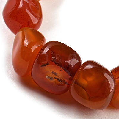 Dyed & Heated Natural Agate Nugget Beaded Stretch Bracelets BJEW-H238-01C-1