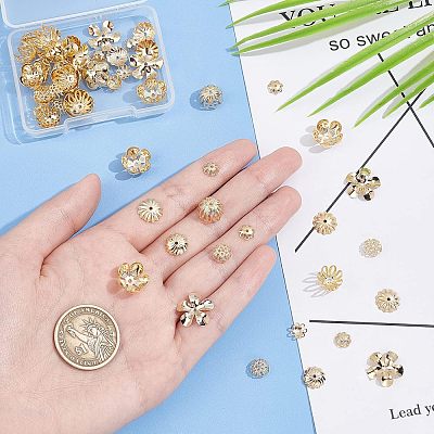 80Pcs 8 Style 304 Stainless Steel Fancy Bead Caps STAS-UN0038-81-1