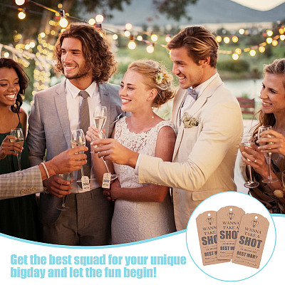 10Pcs Wanna Take A Shot At Being My Groomsmen Proposal Cards Bottle Tags AJEW-NB0006-71-1