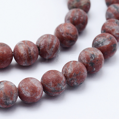Natural Sesame Jasper/Kiwi Jasper Beads Strands X-G-F518-23-8mm-1