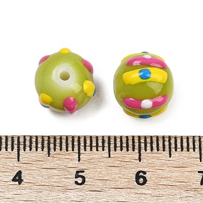 Baking Paint Glass Enamel Beads LAMP-R004-05D-1