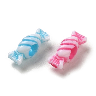 Opaque Acrylic European Large Hole Beads OACR-E039-31-1