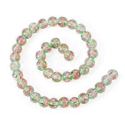 1 Strand Handmade Glod Sand Lampwork Beads Strands LAMP-TA0002-09F-1
