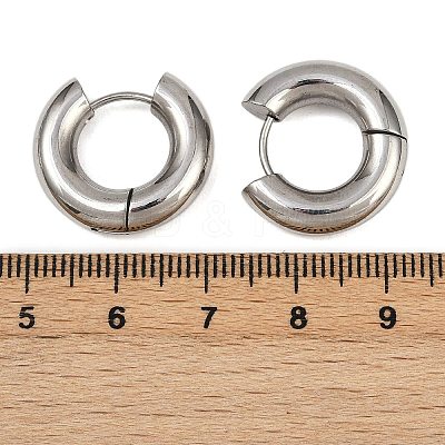 202 Stainless Steel Polishing Hoop Earrings EJEW-M106-02P-08-1