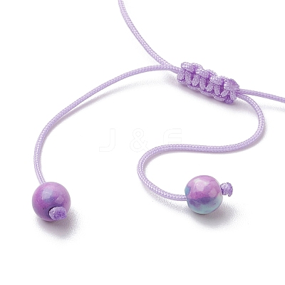 Synthetic Ocean White Jade Braided Beaded Bracelets BJEW-JB11016-04-1