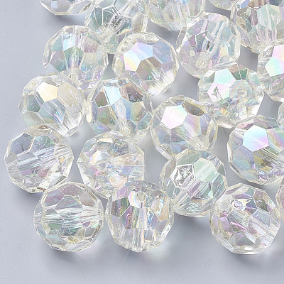 AB-Color Plated Transparent Acrylic Beads TACR-R136-01B-1