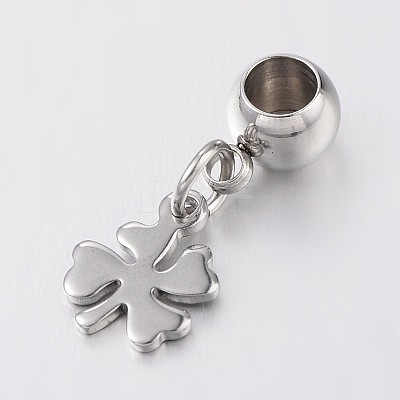 Tarnish Resistant Mixed Shape 304 Stainless Steel European Large Hole Dangle Charms PALLOY-JF00031-1