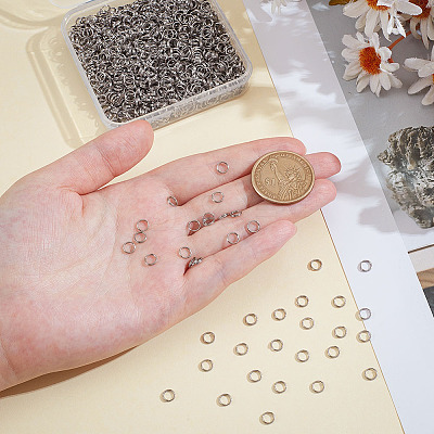 1500Pcs 304 Stainless Steel Split Rings STAS-ME0002-57-1