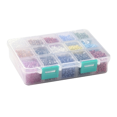 375G 15 Colors Glass Seed Beads SEED-JP0004-04-4mm-1