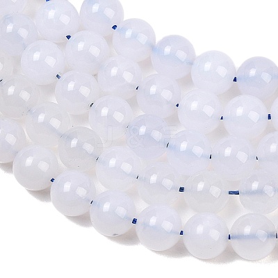 Natural Blue Chalcedony Beads Strands G-K310-C12-10mm-1