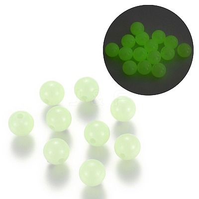 Luminous Acrylic Round Beads LACR-R002-6mm-01-1