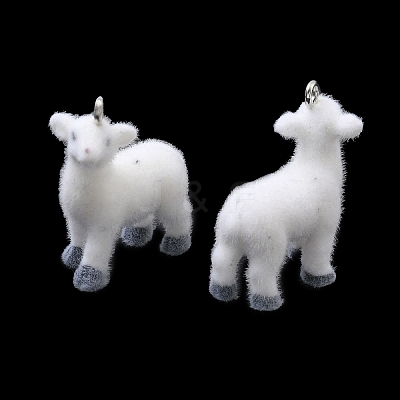 Flocking Opaque Resin Pendants RESI-F064-A01-1