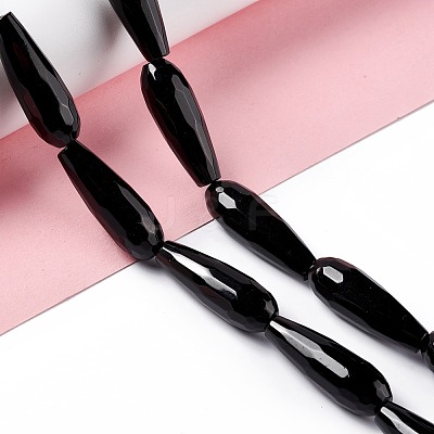 Natural Black Stone Beads Strands G-I328-04-1
