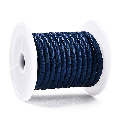 Braided Cowhide Leather Cord NWIR-N005-01M-4mm-1