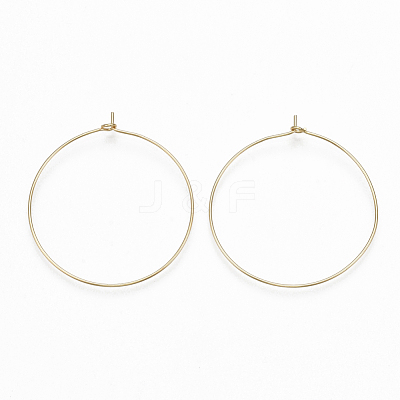 Brass Hoop Earrings Findings KK-S348-244-1