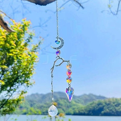 Alloy Moon & Branches Hanging Ornaments PW-WG23D97-01-1