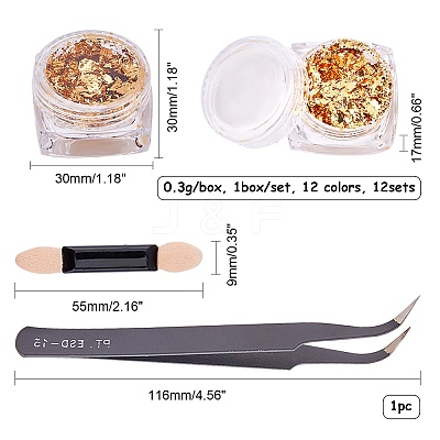Flake Foil Nail Art Glitter Powder MRMJ-OC0001-15-1