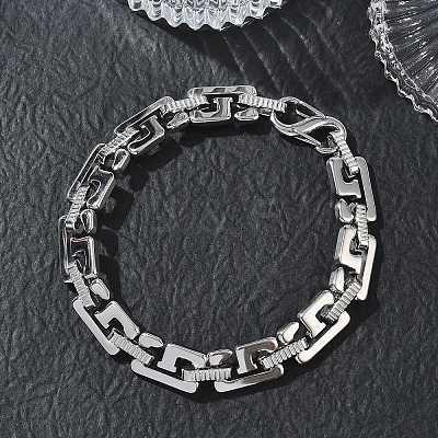 304 Stainless Steel Number 9 Link Chain Bracelets SA-CBA2696-12P-1