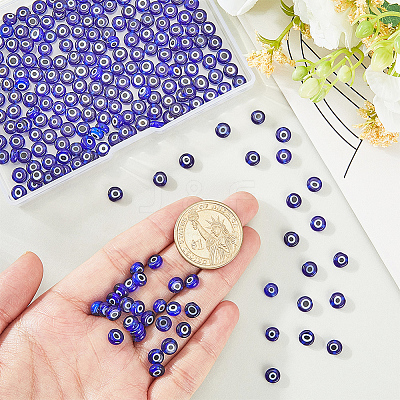 Handmade Evil Eye Lampwork Beads Strands LAMP-PA0001-50B-1