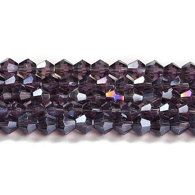 Transparent Electroplate Glass Beads Strands EGLA-A039-T2mm-B04-1