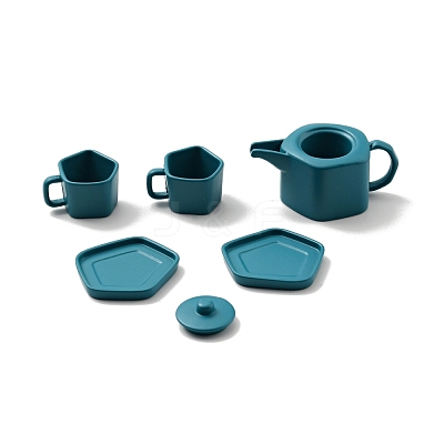 Mini Alloy Tea Set Display Decorations DJEW-G028-03A-1