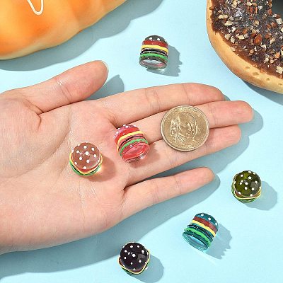 6Pcs 6 Colors Resin Cabochons RESI-CJ0004-27-1