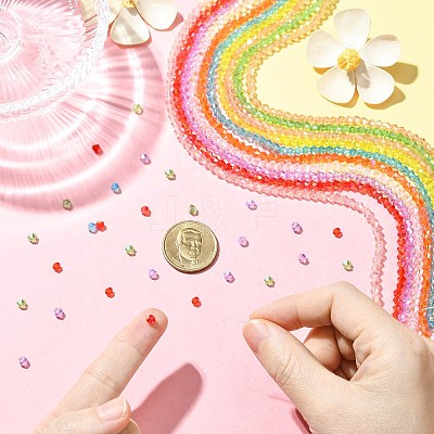 10 Strands 10 Styles Transparent Electroplate Glass Beads Strands EGLA-CJ0001-29-1