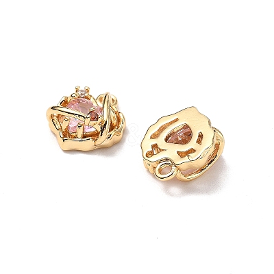 Brass Micro Pave Cubic Zirconia Pendants KK-A259-14G-1